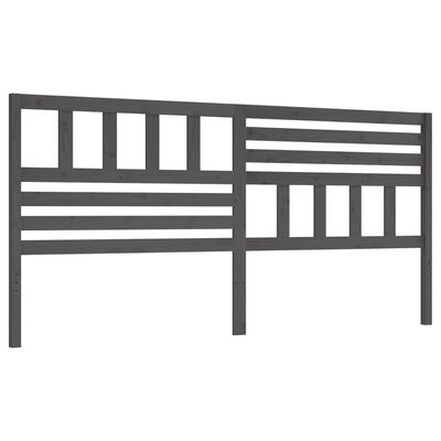 vidaXL Uzglavlje za krevet sivo 186 x 4 x 100 cm od masivne borovine