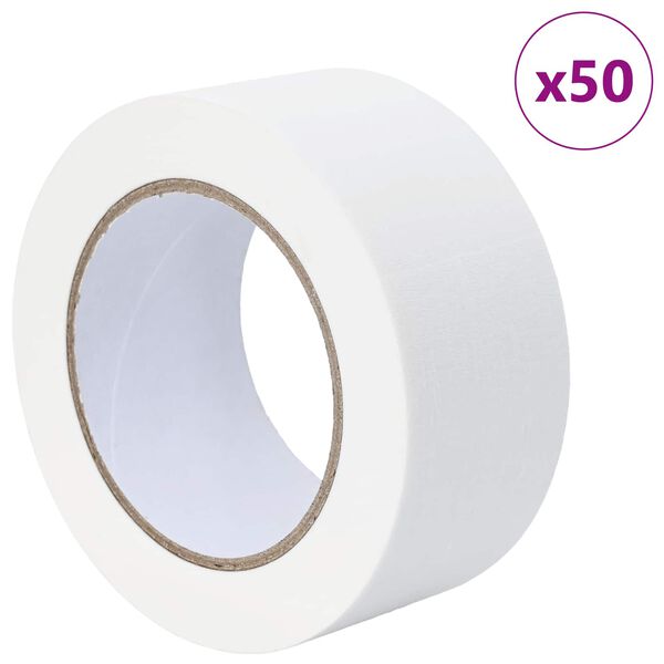 vidaXL Trake za maskiranje slikara 50 pcs Bijelo 50mm x 50m Papir
