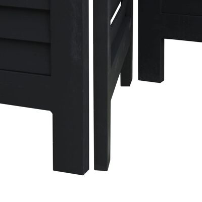 vidaXL Sobna pregrada s 6 panela crno od masivnog drva paulovnije