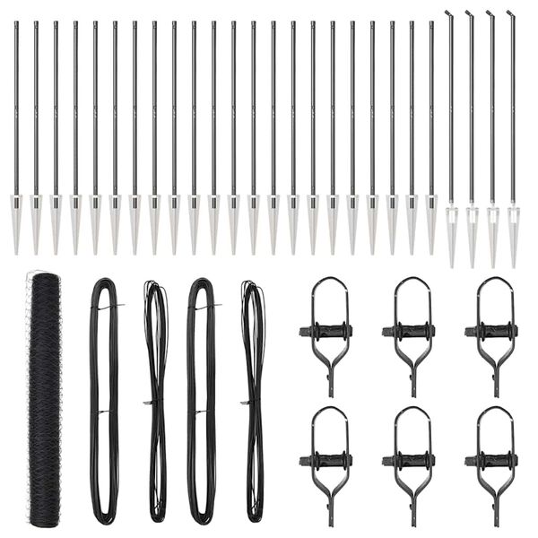 vidaXL Stup za ogradu Siva 50 x 1,4 m (mreža 36 mm) Čelik i PVC