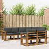 vidaXL Set vanjskih sofa s jastukom 8 pcs Prirodna i antracit