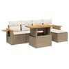 vidaXL 6-dijelni set vrtnih sofa s jastucima bež od poliratana