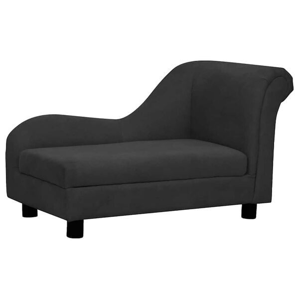 vidaXL Sofa za pse s jastukom crna 83 x 44 x 44 cm pli&scaron;ana