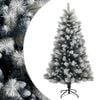 vidaXL Umjetno božićno drvce s nogom 120 cm PVC i metal Siva i bijela