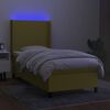 vidaXL Krevet box spring s madracem LED zeleni 80 x 200 cm od tkanine