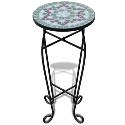 Mozaični pomoćni stolić za biljke zeleno-bijeli
