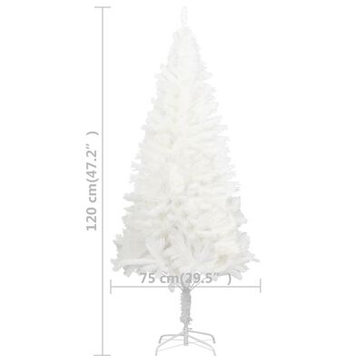 vidaXL Umjetno osvijetljeno božićno drvce s kuglicama bijelo 120 cm