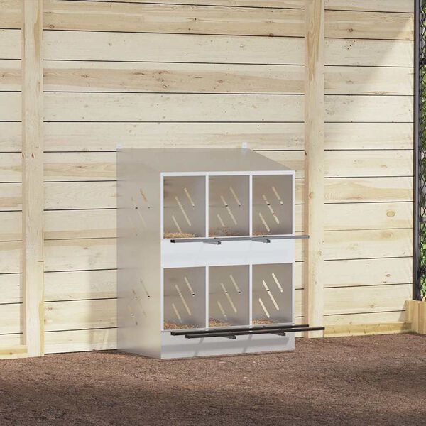 vidaXL Kutija za gniježđenje za piliće s 6 odjeljka metala