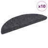 vidaXL Prostirke za stepenice, samoljepljive, 10 kom, 56x17x3 cm, tamno sive, poluokrugle