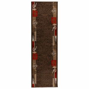 vidaXL Trkački tepih FLORNES Tkani Smeđa 100 x 350 cm PP 7 mm