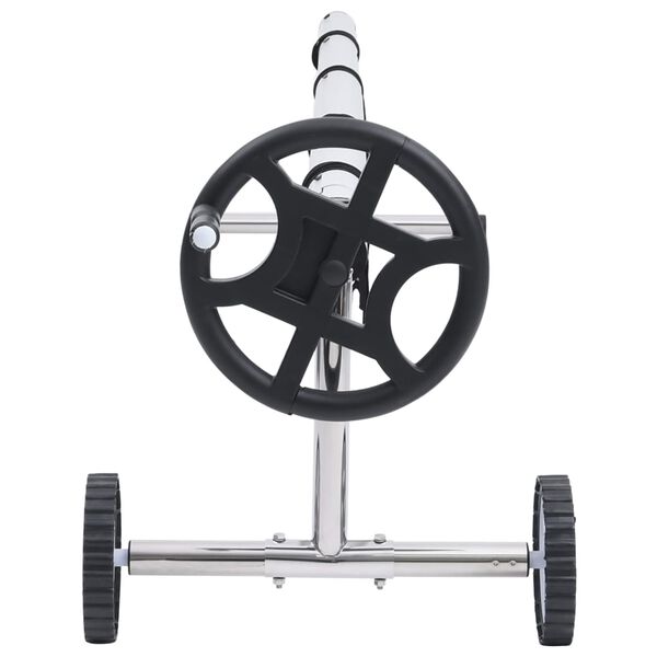 vidaXL Valjak za pokrov bazena s bazom od nehrđajućeg čelika