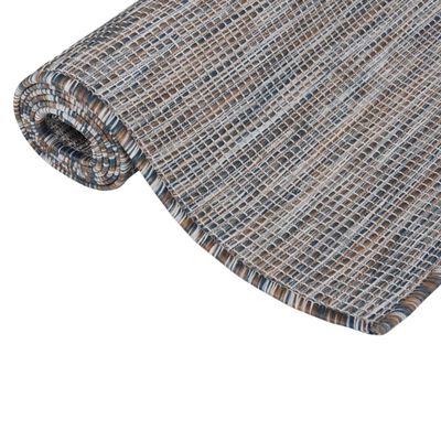vidaXL Vanjski tepih ravnog tkanja 80 x 150 cm smeđe-plava