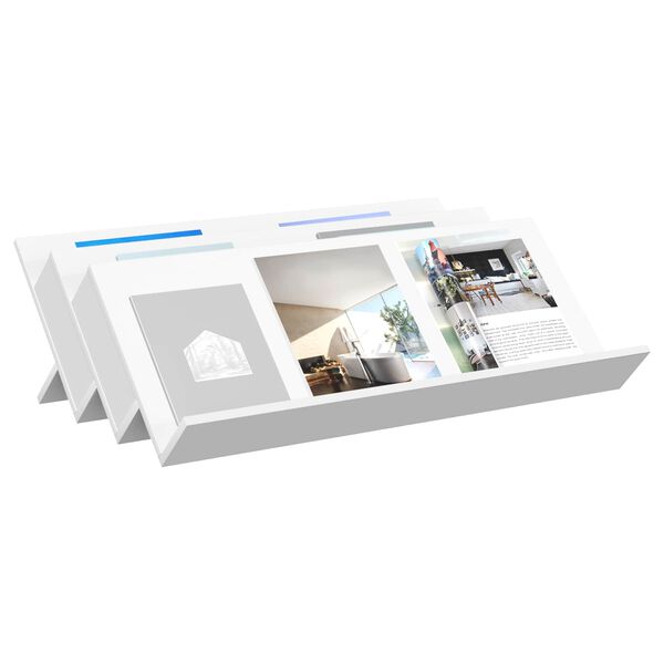 vidaXL Polica za časopise Bijelo 90 x 53 x 28,5 cm Konstruirano drvo