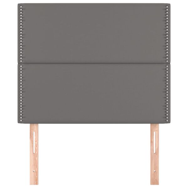 vidaXL Uzglavlje sivo 100x5x118/128 cm umjetna koža