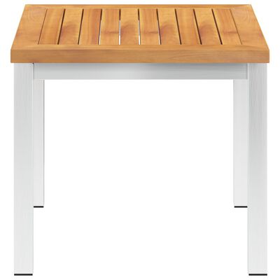vidaXL Vrtni bočni stolić 45 x 45 x 38 cm od bagremovog drva i čelika