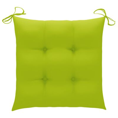 vidaXL Blagovaonske stolice s jarko zelenim jastucima 2 kom tikovina