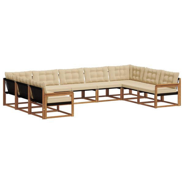 vidaXL Set vanjskih sofa s jastukom 9 pcs Prirodna i bež