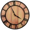 vidaXL Zidni sat 39 cm smeđe-crni MDF i željezo