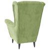 vidaXL Fotelja s krilnim naslonom i tabureom svjetlozelena baršunasta