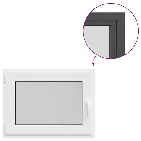 vidaXL Podrumski prozor "RISOR" 80x70 cm Okretno-nagibni DIN lijevi antracit