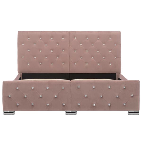 vidaXL Okvir za krevet ružičasti baršunasti 140 x 200 cm