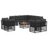 vidaXL Set vanjskih sofa 12 pcs Crna i tamno siva Poliester