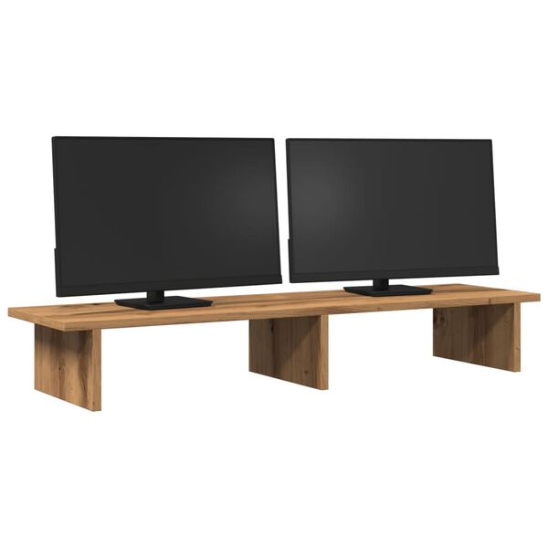 vidaXL Stalak za monitor boja hrasta 100x27x15 cm konstruirano drvo