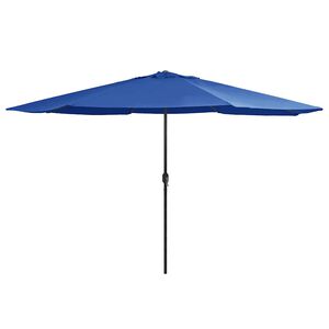 vidaXL Vrtni suncobran s metalnim stupom 390 cm azurnoplavi