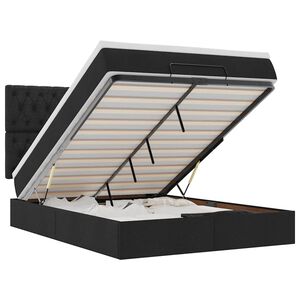 vidaXL Otomanski krevet s madracem crni 140x190cm od tkanine