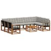 vidaXL Set vanjskih sofa s jastukom 10 pcs Prirodna i svijetlo siva