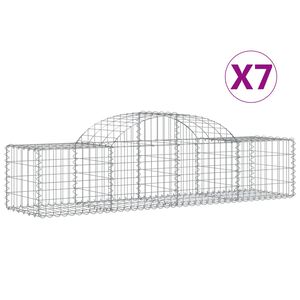 vidaXL Lučne gabionske ko&scaron;are 7 kom 200x50x40/60 cm pocinčano željezo