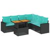 vidaXL 7-dijelni set vrtnih sofa od poliratana s jastucima crni