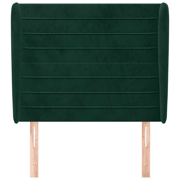 vidaXL Uzglavlje s u&scaron;ima tamnozeleno 83 x 23 x 118/128 cm bar&scaron;unasto