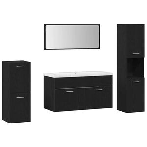 vidaXL Set namje&scaron;taja za kupaonicu 5 pcs Crni hrast Konstruirano drvo