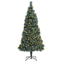 vidaXL Umjetno osvijetljeno božićno drvce sa stalkom zeleno 150 cm PET
