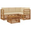 vidaXL Set vanjskih sofa 5 kom. Prirodna i bež Poliester