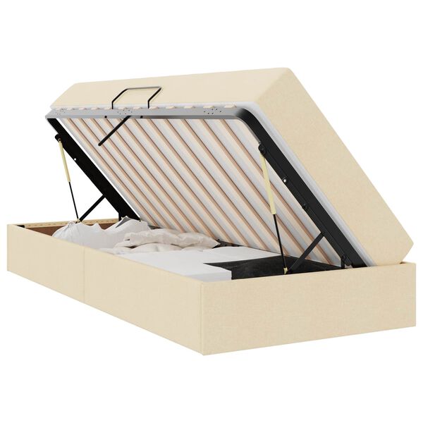 vidaXL Krevet s madracem i skladi&scaron;tem Krema 100 x 200 cm Poliester