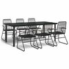 vidaXL 7-dijelni vrtni blagovaonski set od PVC ratana crni
