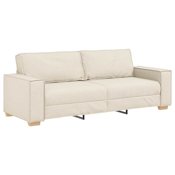 vidaXL Sofa za 3 osobe Bež 220 cm Platnasta tkanina