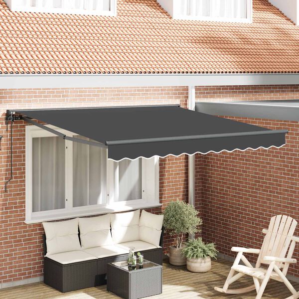 vidaXL Skrovita tenda Antracit 300 x 250 cm Aluminij i Tkanina