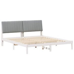 vidaXL Krevetna konstrukcija s uzglavljem Svijetlo siva 180 x 200 cm