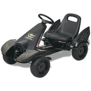 vidaXL Go Kart sa Pedalama i Podesivim Sjedalom Crni