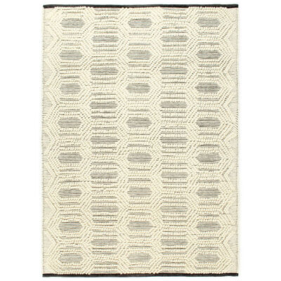 vidaXL Ručno tkani tepih od vune 80 x 150 cm bijelo-crni