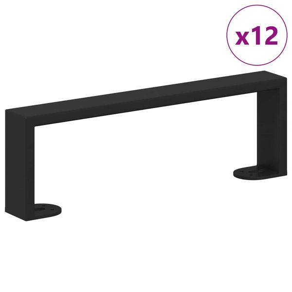 vidaXL Noge namje&scaron;taja 12 pcs Crna 31,1 x 4 x 10 mm Željezo