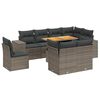 vidaXL 9-dijelni set vrtnih sofa od poliratana s jastucima sivi