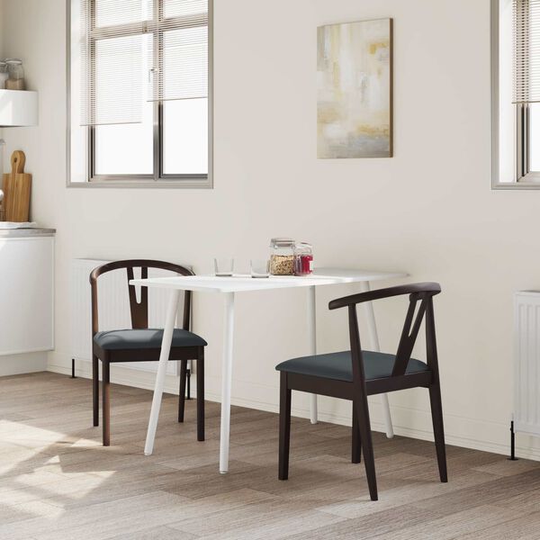 vidaXL Stolac za blagovanje 2 pcs Svijetlosmeđa i crna