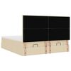 vidaXL Otomanski okvir kreveta s madracima krem 160x200cm od tkanine