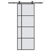 vidaXL Klizna vrata s priborom 76 x 205 cm od ESG stakla i aluminija