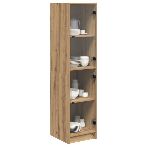 vidaXL Highboard Umjetnički hrast 35 x 37 x 142 cm Konstruirano drvo