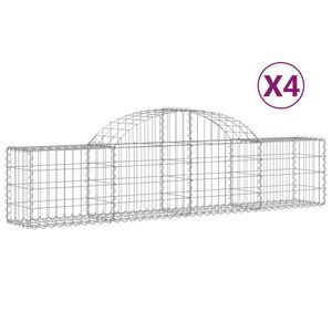 vidaXL Lučne gabionske ko&scaron;are 4 kom 200x30x40/60 cm pocinčano željezo